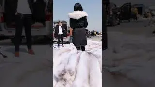Fur coat, fox fur pie overcome, fox fur collar raccoon fur collar coat, fox fur liner