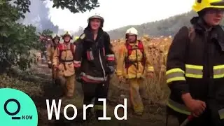 Ukrainian Crews Join Fight Against Greek Wildfires on Island of Evia