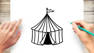 How To Draw Circus Tent Step by Step