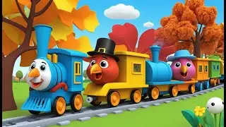 Three Little Turkeys on a Train 🦃🚂 | 3D Animated Nursery Rhyme for Kids
