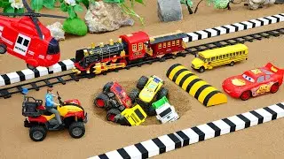 DIY Brick Railway Rebuild With Two Barrier System &ndash; Constructed Using Mini Tractor | Science Project