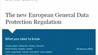 The New European General Data Protection Regulation