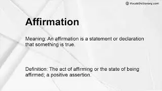 Affirmation Meaning