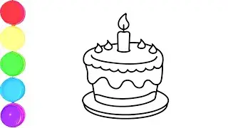 Set Birthday Cakes  How to Draw a Birthday Cake
