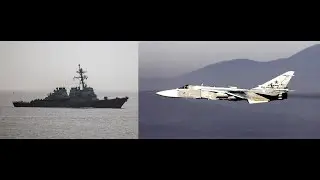 Russian Su 24 over USS Donald Cook at extremely low altitude 2016. Full video