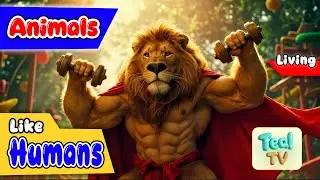 Animals Living Like Us! 🦒🦁🏡 Fun Sing & Learn for Kids ! 🎵