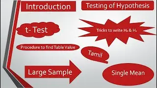 MA4151|MA3251|Testing of Hypothesis|Student's t Test|Large Sample Single mean  Introduction in Tamil