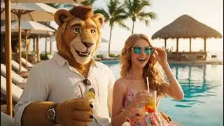 Lion Aur Lady Ki Funny Romantic Story | Resort Poolside Short Hindi Story #shorts