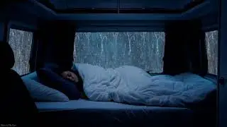 Rain Sounds in Car with Thunder to Fall Asleep Fast 🚗 Heavy Rain Sounds for Sleeping & Relaxation
