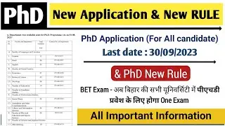PhD Admission latest News | & PhD latest Application Form 2023 | PhD Admission 2023
