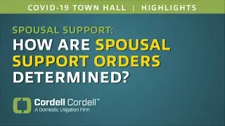 How Are Spousal Support Orders Determined?