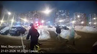 Cyclist accidentally hits barrier in road incident in Moscow, Russia