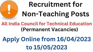 Non-Teaching Posts in AICTE | Vacancy in All India Council for Technical Education @naviclasses