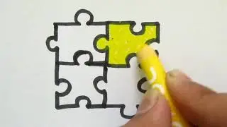 How to Draw a Puzzle Piece | Drawing Tutorial | Kids Room