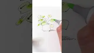 Как легко рисовать растения #шорты