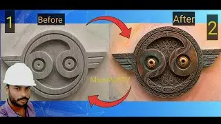 New Cement Wall Flower Design with Beautiful Painting | Mistri Asif TV