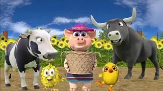 El Pollito y el Tractor de la Granja del Toro y del Pollito la Granja de la vaca