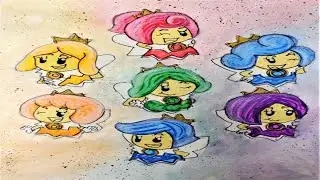 Coloring Super Mario 3D world Fairies-Ohuhu&Posca markers, Prisma colors pencils,watercolors#shorts