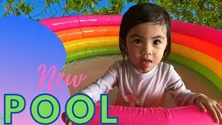 Chelsea's New Inflatable Pool | Rainbow intex round Pool for toddlers | how to set up