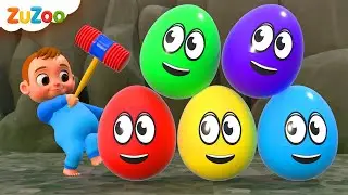 Exploring Colorful Surprise Eggs | Yes Yes Playground Song | ZuZoo Nursery Rhymes & Kids Songs