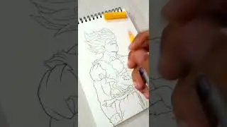 Drawing Goku✨Doms brush pen ✨ Dragon ball z #shorts #dragonball #youtubeshorts