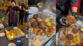 Afghan Darbar Mix Platter With Garnet, Grilled Goat Neck, Kabuli Pulao And Turkish Kofte