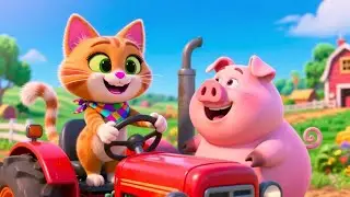 Kitty&rsquo;s Tractor Adventure | Fun Farm Vehicle Rhyme for Toddlers 🚜 | Baby Song & nursery rhymes