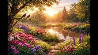 🌸Morning Serenity in a Countryside Flower Garden