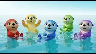 Five Little Sea Otters Paddle Paddle Paddle | Cute Ocean Animals & Kids Songs