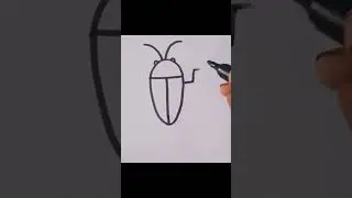 Cockroach drawing from letter T easy step by step #drawing