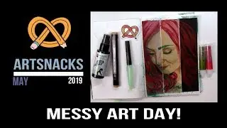 Artsnacks May 2019: art supplies unboxing, portrait demo - Faber Castell Gelattos and waterbrush