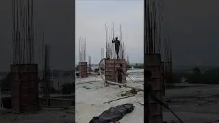 😱 Ready Mix Concrete Magic! Perfect RCC Column Casting Process #viral #heavycivil