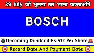 Bosch share dividend 2025 | bosch share latest news | bosch share news today | Bosch share dividend