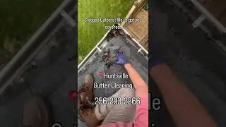 Hand scooping these gutters!  Gutter Cleaning in Huntsville / Professional Cleaning in North Alabama