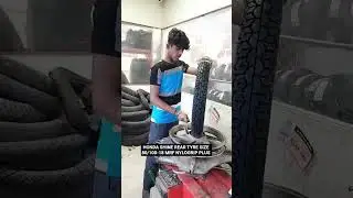 HONDA SHINE REAR TYRE SIZE 80/100-18 MRF NYLOGRIP PLUS #shortfeed #shortvideos