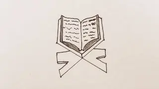 How to draw Quran with 4 dots | Quran Al kareem drawing l Drawing the holy Quran with dots