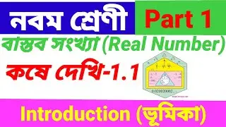 বাস্তব সংখ্যা(Real Number) | Class 9 math chapter 1.1 | Introduction | Number System | Wbbse Class 9