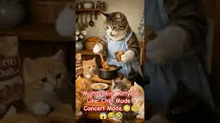 Multitasking Kitty Be Like: Chef Mode + Concert Mode.😳🧐😱😂🤣#MultitaskingKitty #FunnyCatVideo