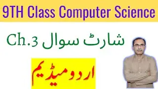 9Th Class Computer Science Chapter 3 || All Short Questions, New Syllabus || Urdu Medium