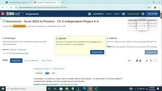 Excel 2024 In Practice &ndash; Ch 4 Independent Project 4-4 | SIMnet Assignment Help (Step by Step Guide)