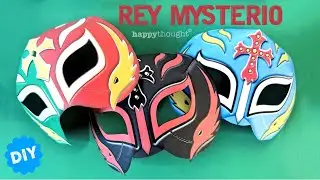 3 DIY Rey Mysterio masks. Download paper 3D wrestling mask. DIY costume mask template • Happythought