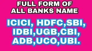 Full Form of All Banks Name