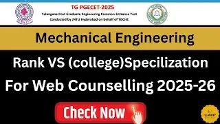 Mechanical Engineering Dep | TSPGECET 2025 Rank Analysis  #jntu #tspgecet2025 #osmaniauniversity