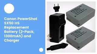 Canon PowerShot SX50 HS Replacement Battery (2-Pack, 1300mAh) and Charger