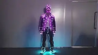 Future LED Light Suits Luminous Costumes Glowing Shoes  Clothing Men Dancer Rave Clothes WL-0324