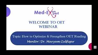 How to optimise and strengthen OET Reading - Live Webinar