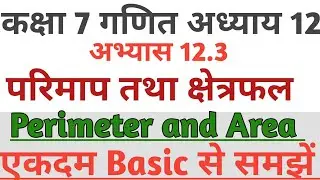 परिमाप तथा क्षेत्रफल। कक्षा 7 गणित अभ्यास 12.3। Class 7th math perimeter and area 