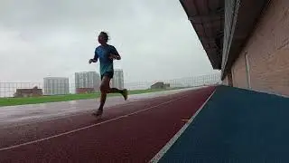 Wet morning run - speed workout at Arena TARUMT with Mizuno Rebellion Pro Low