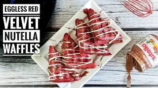 Live No Cut Video | Red Velvet Nutella Waffles Sandwich | Crispy Eggless Waffles