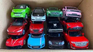 Box full of diecast Cars, Top toy Cars, Mini EV, Escalade, Porsche, Pagani, Dodge Charger